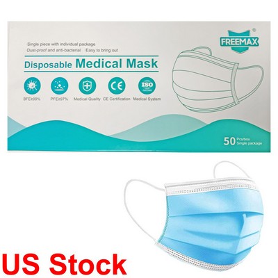 Disposable 3-Ply Protective Face Mask With Ear Loops
